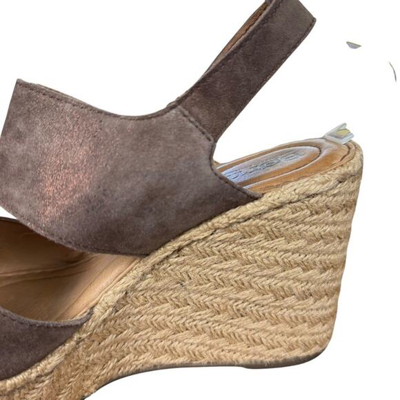 Born Sentinel Wedge Metallic Bronze Espadrille Platform Sandals Shoes Leather 9 - Picture 4 of 16